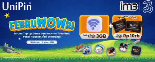 FEBRUWOWRI! – Top Up Game & Voucher Pakai Pulsa IM3/Tri, Wow Double Ekstranya!